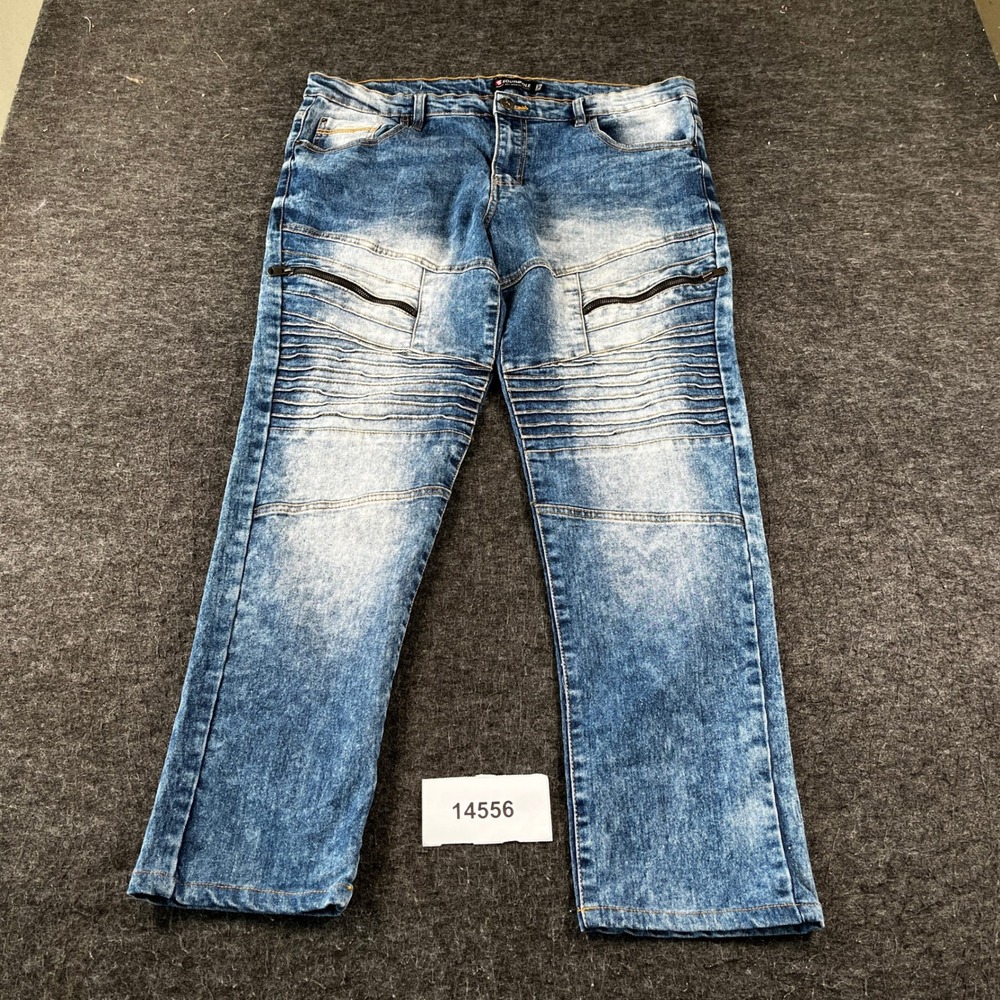 Southpole Skinny Jeans Mens 38x30 Blue Denim Cotton Stretch Acid Wash Outdoor